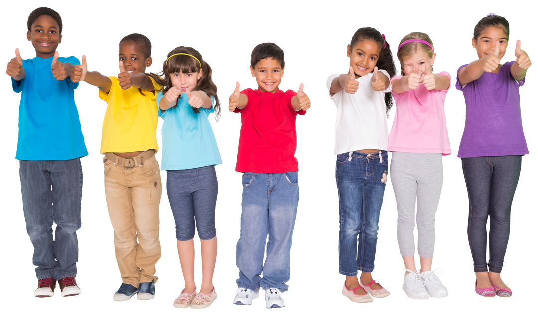 Diverse Children Thumbs Up Transparent Vector Background - Download Free Stock Images Pikwizard.com