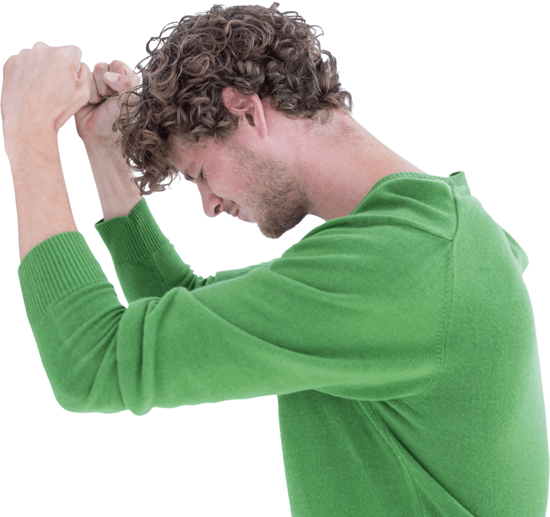 Transparent Contemplative Man Facing Challenges