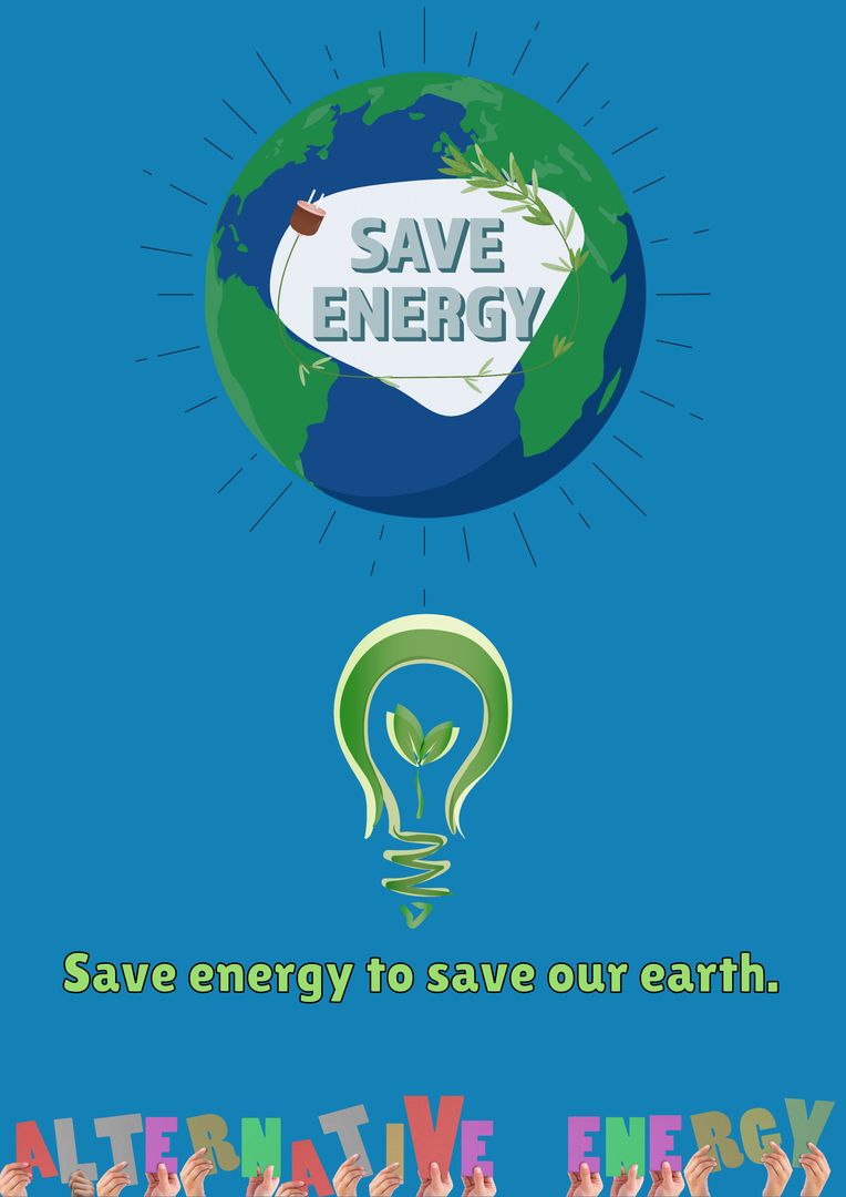 Planet Earth Promoting Energy Conservation with Creative Graphic Design - Download Free Stock Templates Pikwizard.com