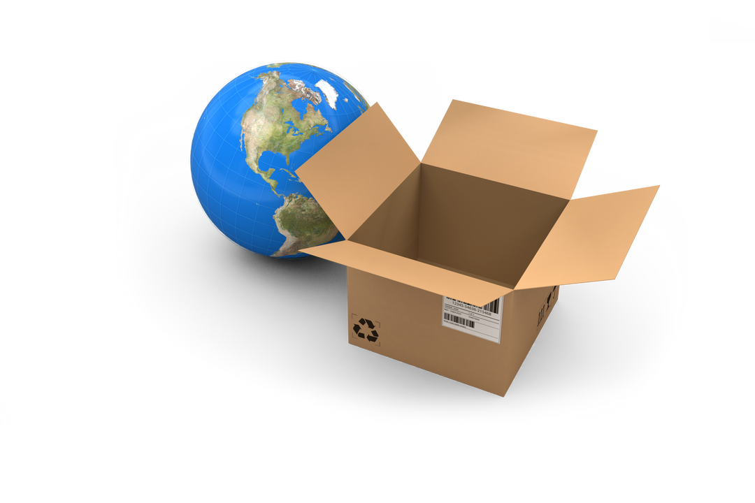 Transparent Globe By Empty Cardboard Box Symbolizing Sustainability - Download Free Stock Images Pikwizard.com