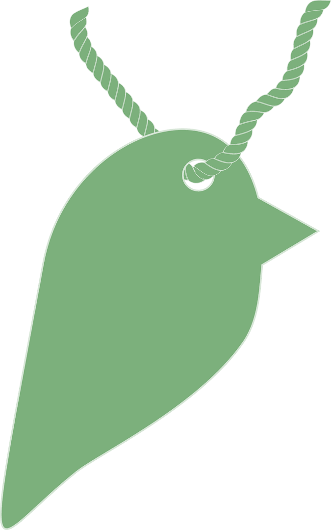 Green Gift Tag on Transparent Background for Custom Designs