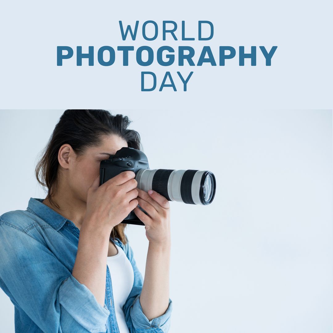 Celebrating World Photography Day with Biracial Woman Photographer - Download Free Stock Templates Pikwizard.com