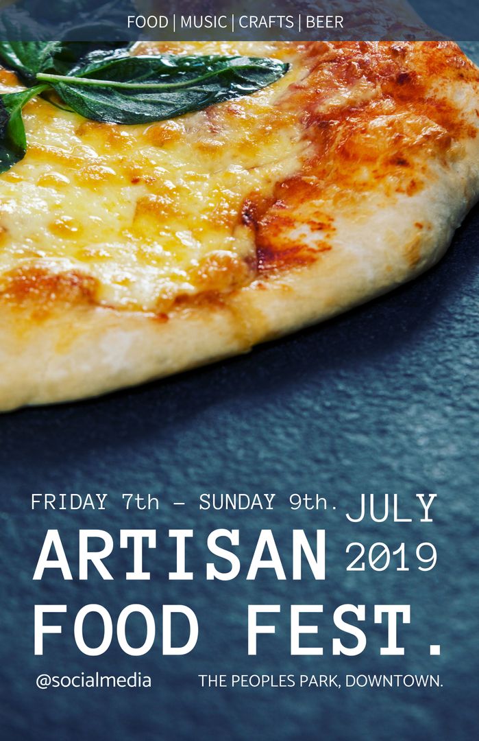 Close-up of Delicious Artisan Pizza Slice for Food Festival Promotion - Download Free Stock Templates Pikwizard.com