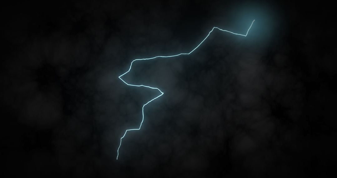 Single Lightning Bolt in Dark Cloudy Background