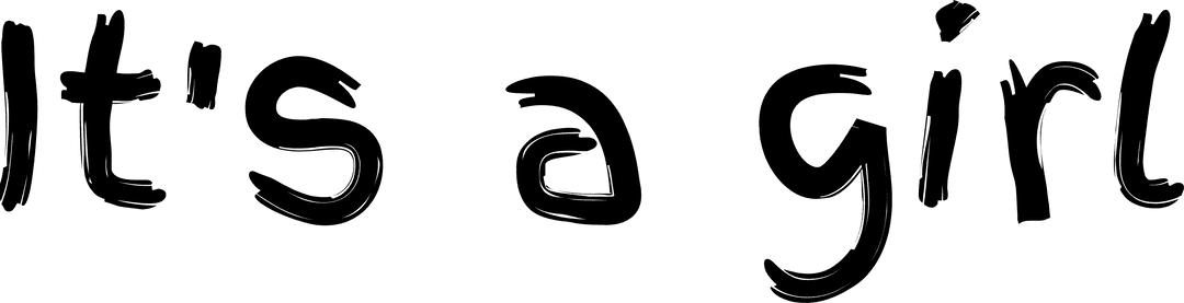 Transparent It's a Girl Text Illustration with Pinks