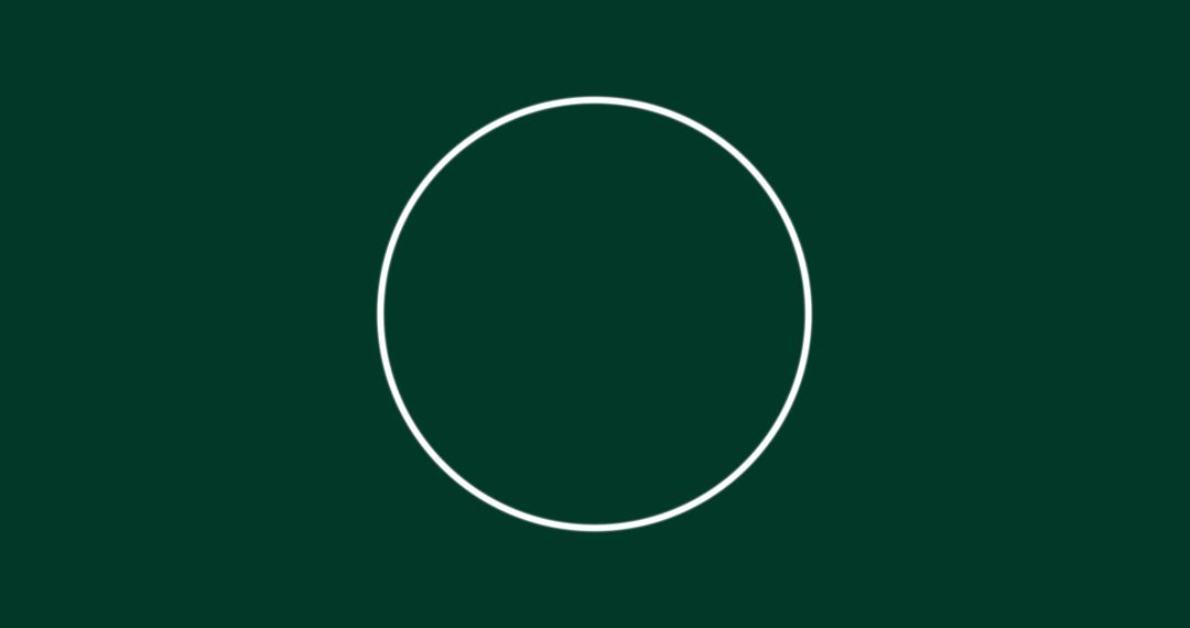 Abstract White Circle on Dark Green Background