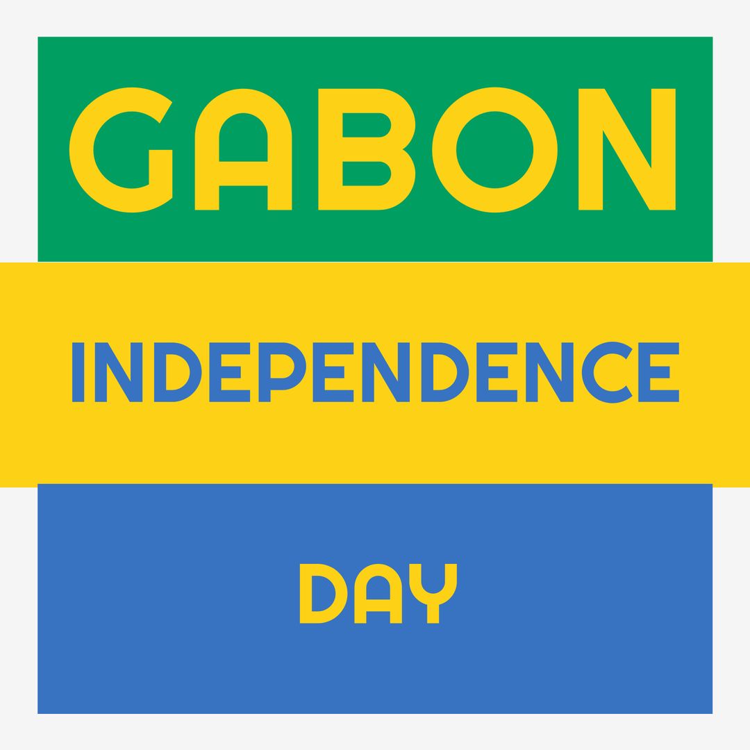 Gabon Independence Day Celebration Text Design Illustration