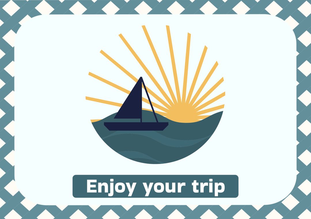 Sailboat Silhouette Against Sunset with Inspirational Message