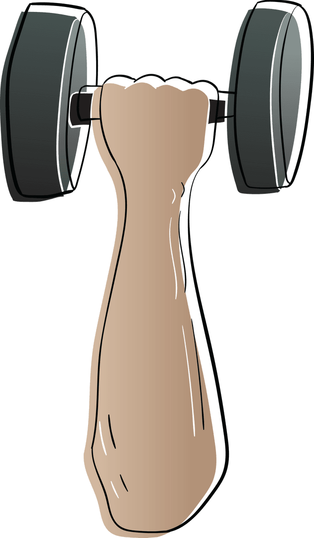 Transparent Arm Lifting Dumbbell Illustration for Fitness Designs