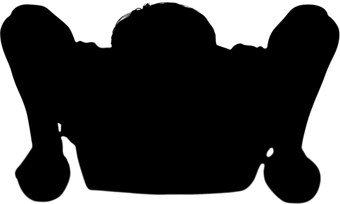 Athlete Silhouette Exercising on Transparent Background