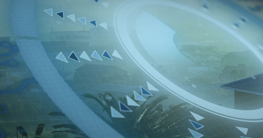 Digital Interface Illuminating Futuristic Cityscape