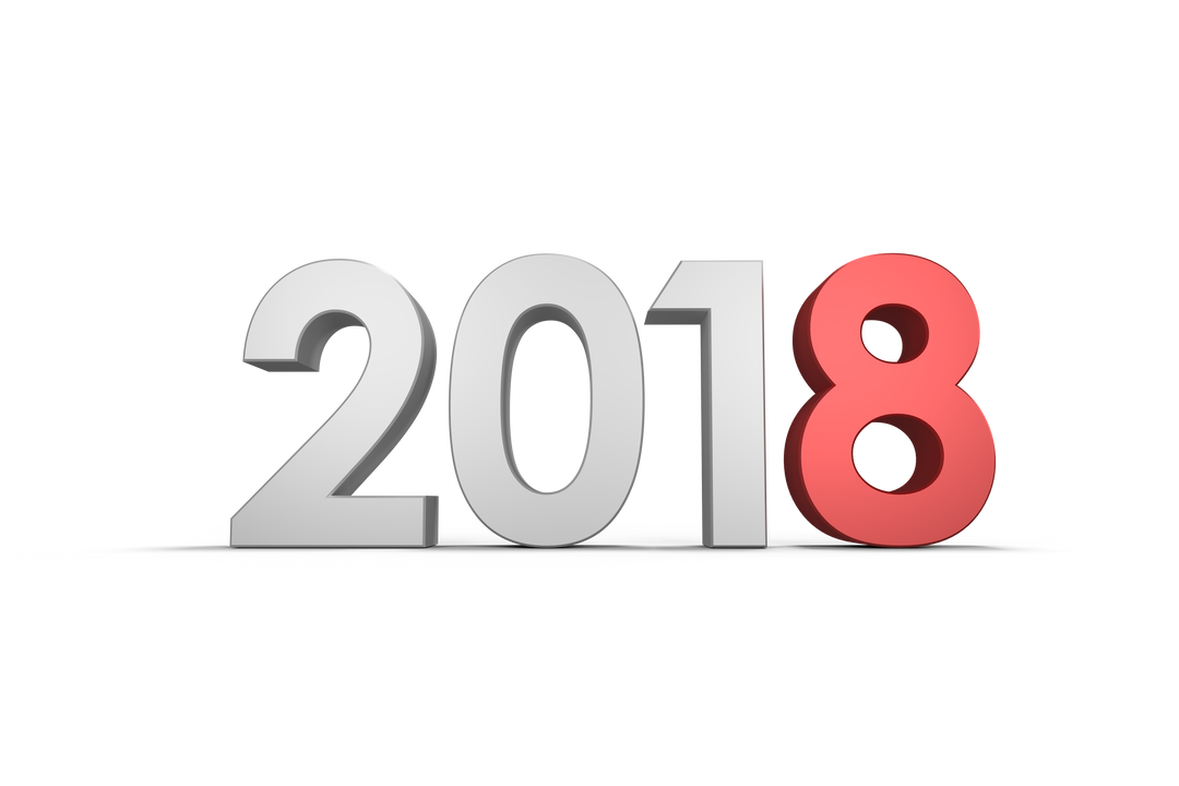 Digital 2018 Celebratory Design on Transparent Background - Download Free Stock Images Pikwizard.com