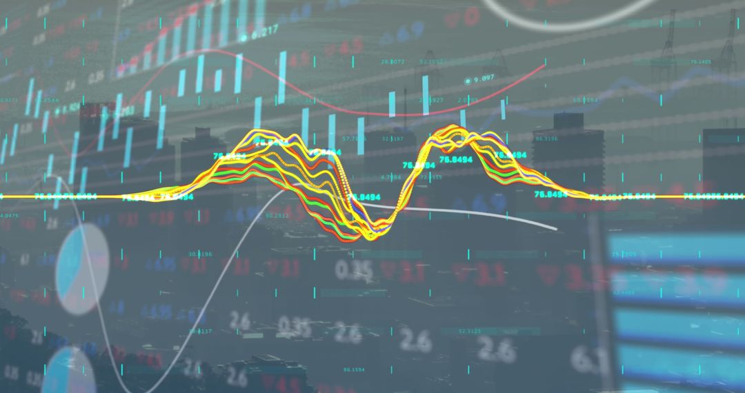 Innovative Data Visualization with Multicolored Line Graph on Trading Dashboard