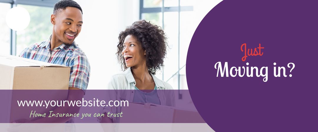 Happy couple unpacking new home celebrating fresh start