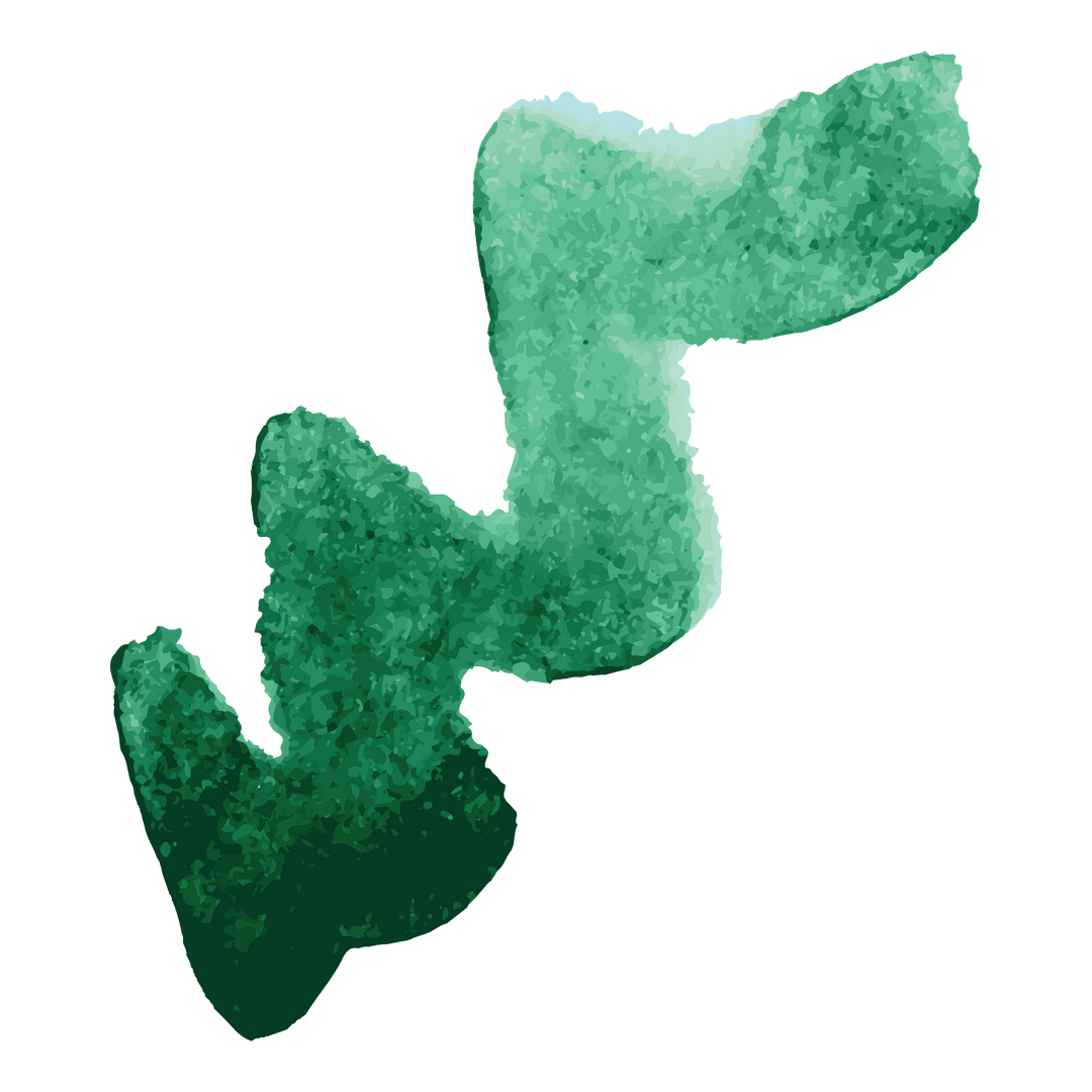Abstract Green Smudge Digital Design on Transparent Background