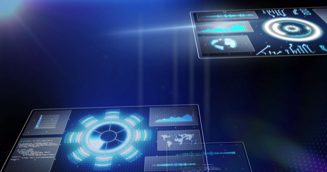 Abstract Digital Interface with Data Visualization in Blue - Free Images, Stock Photos and Pictures on Pikwizard.com