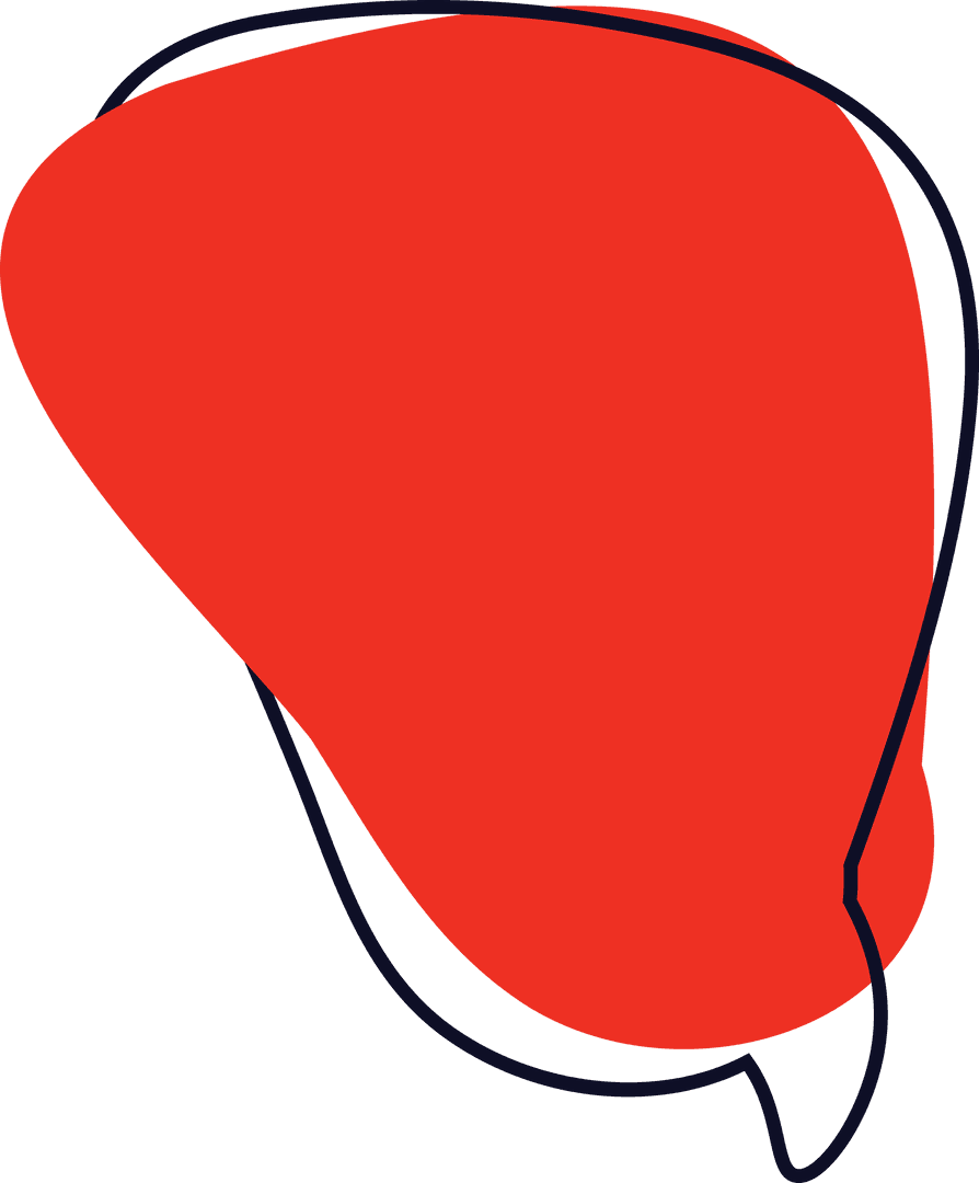 Red Speech Bubble with Transparent Background for Communication Designs