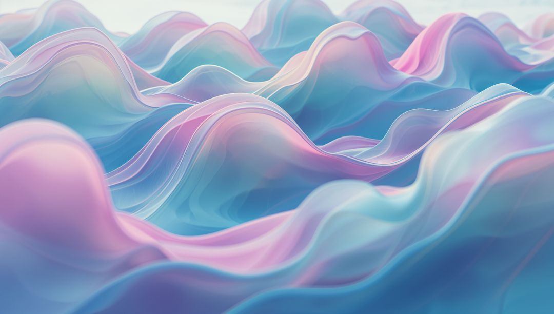Abstract Pastel Waves Flowing in Tranquil Digital Landscape