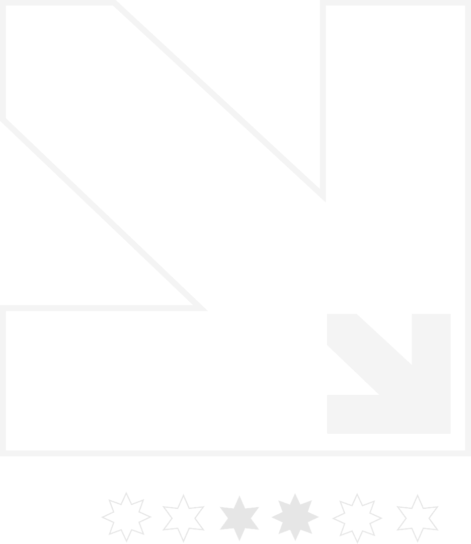 Bright Downward Arrow Art with Stars on Transparent Background