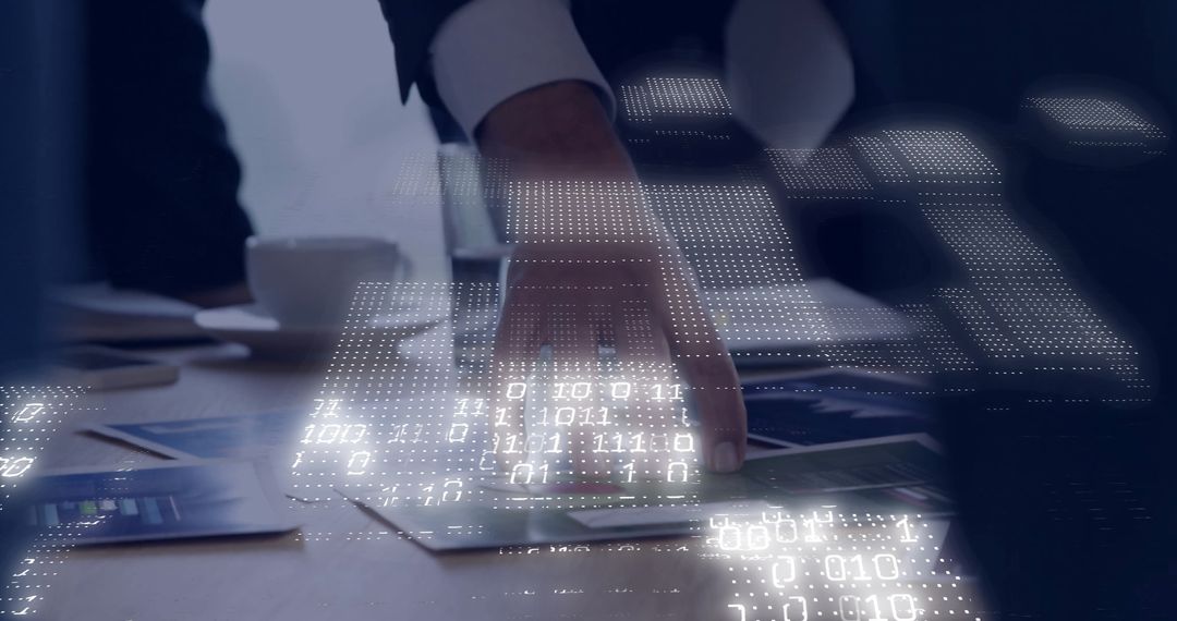 Analyzing Financial Data at Business Meeting with Digital Technology