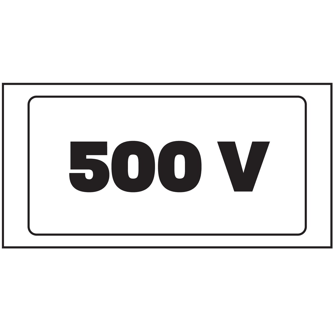 500 V Isolated Transparent Electrical Voltage Warning Sign