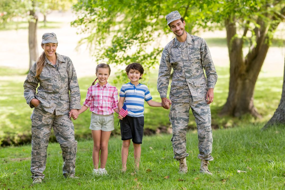 Military couple with their kids - Free Images, Stock Photos and Pictures on Pikwizard.com