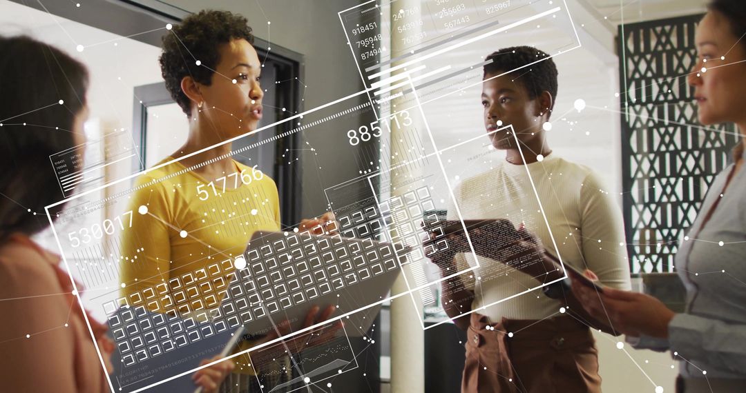 Diverse Team Engaging in Data Analysis Meeting