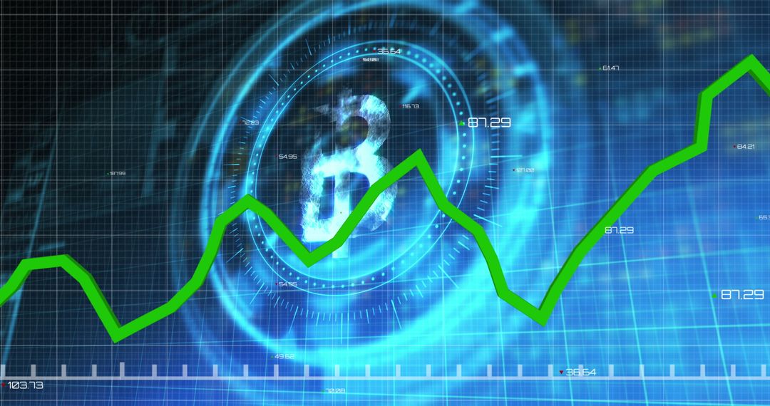 Rising Financial Graph with Dollar Symbol Futuristic Interface