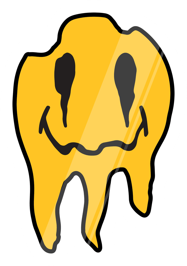 Melting Smiley Emoji Illustration on Transparent Background - Download Free Stock Images Pikwizard.com