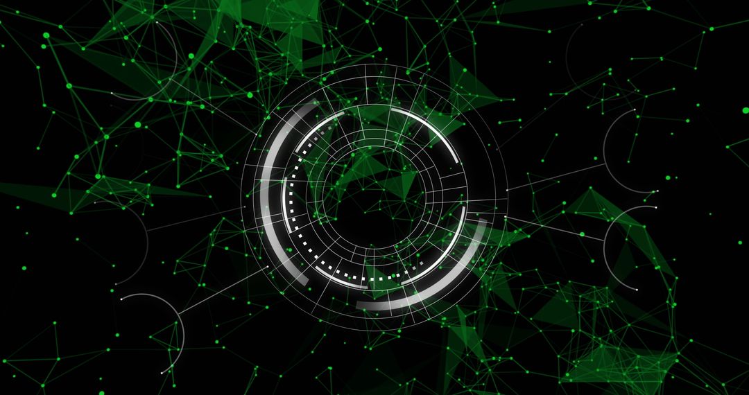 Futuristic Network Connections with Digital Interface Overlay