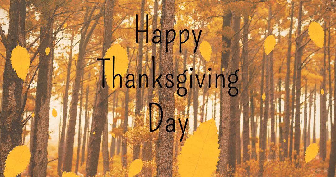 Autumn Foliage with Happy Thanksgiving Day Message