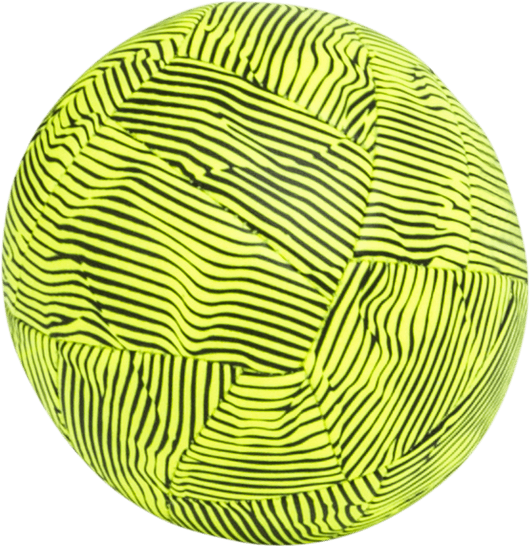 Green and Black Striped Ball Illustration on Transparent Background