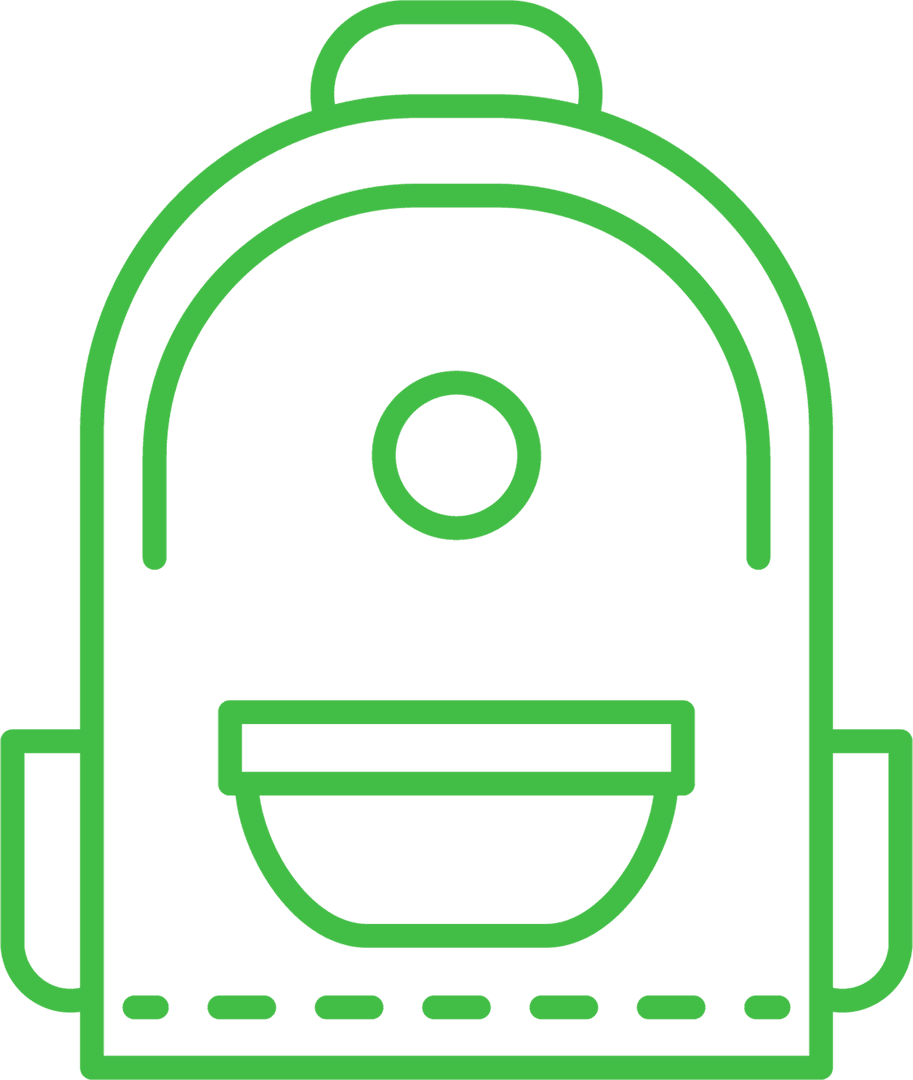 Green Schoolbag Illustration on Transparent Background