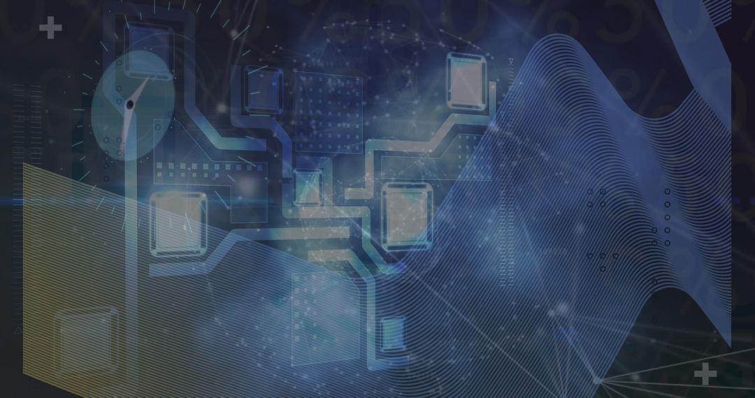 Technology Interface Conceptual Background with Digital Visualization