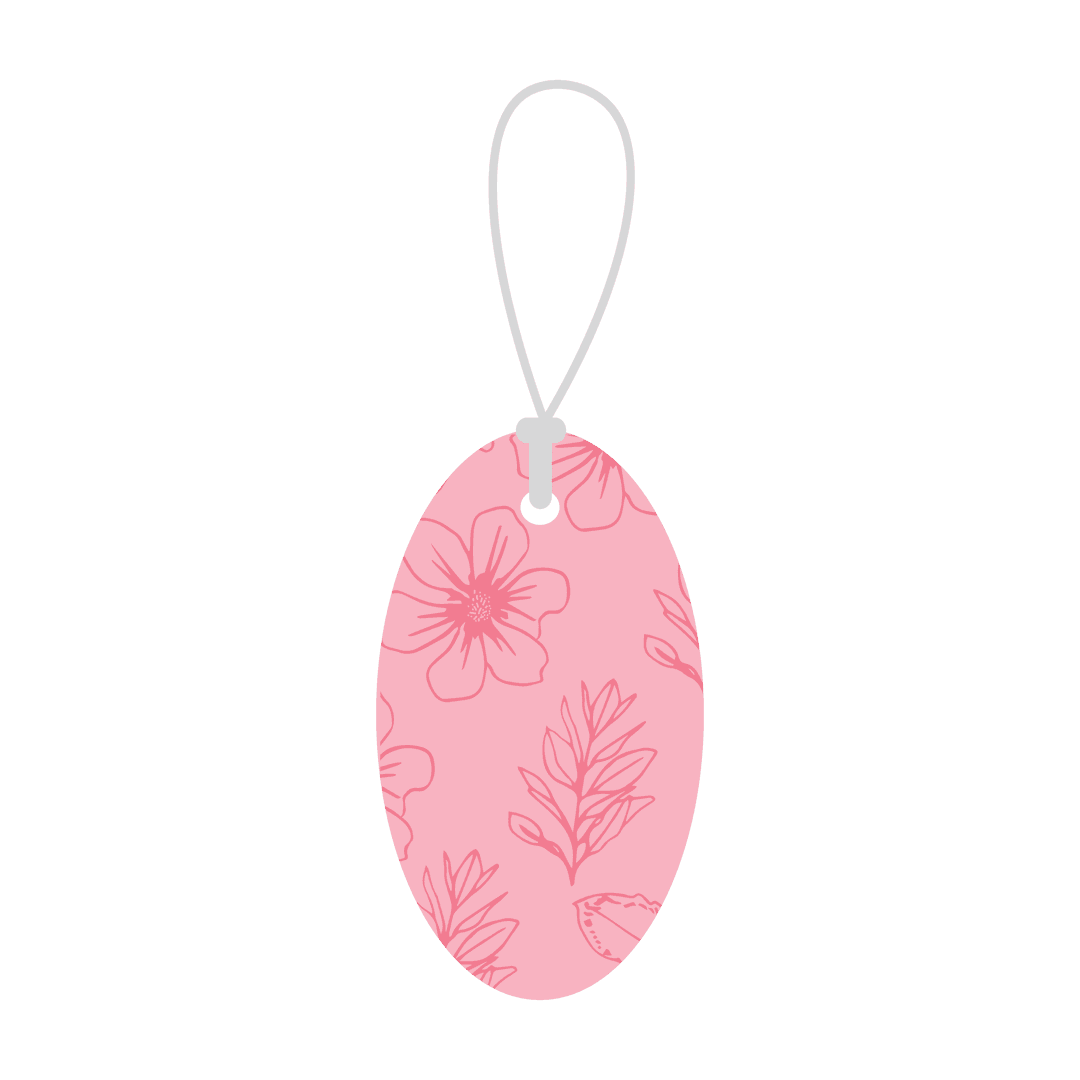 Pink Floral Pattern Tag Icon Featuring Transparent Background