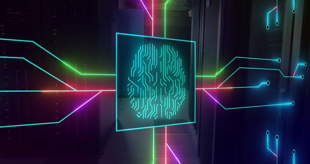 Artificial Intelligence Hub in Futuristic Server Room