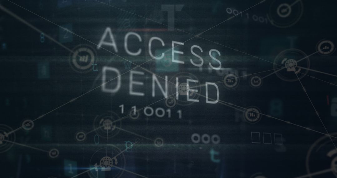 Holographic Display of Access Denied with Binary Code - Free Images, Stock Photos and Pictures on Pikwizard.com