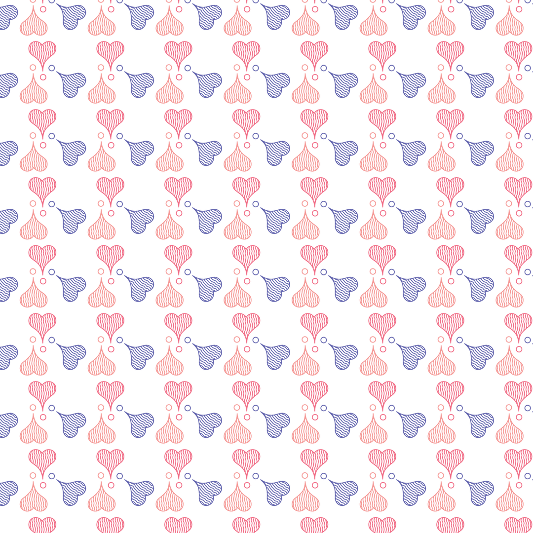 Colorful Symmetrical Pattern with Red and Blue on Transparent Background