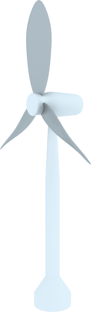 Transparent Windmill Illustration for Sustainable Energy Concept