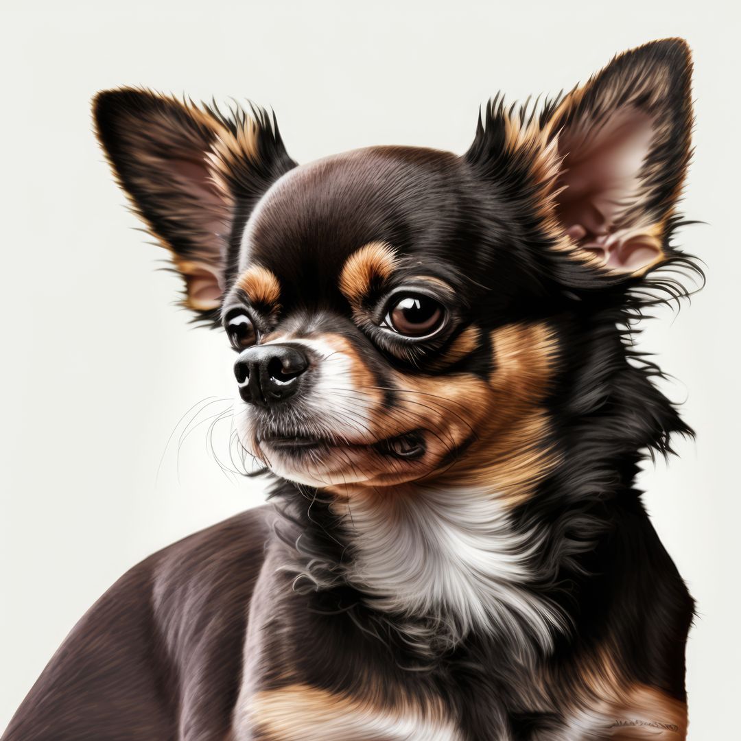 Close up of cute chihuahua dog on white background, created using generative ai technology - Free Images, Stock Photos and Pictures on Pikwizard.com