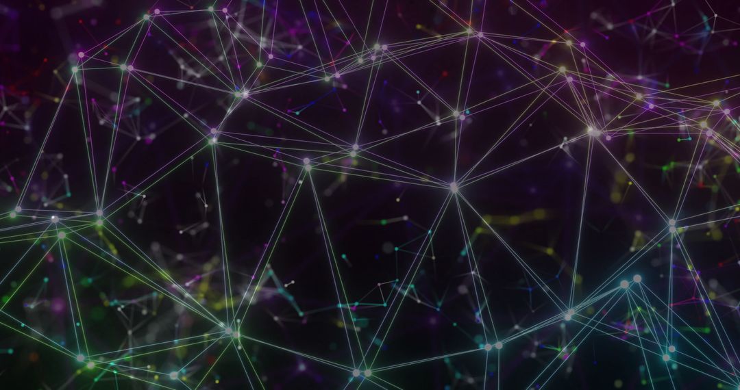 Abstract Network of Connections and Glowing Lights