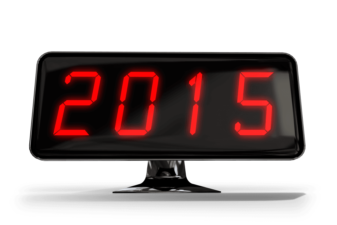 Digital Clock Display Showing Year 2015 with Transparent Background - Download Free Stock Images Pikwizard.com