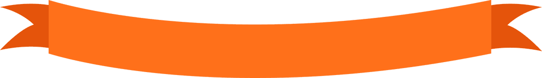 Orange Gradient Ribbon Banner on Transparent Background