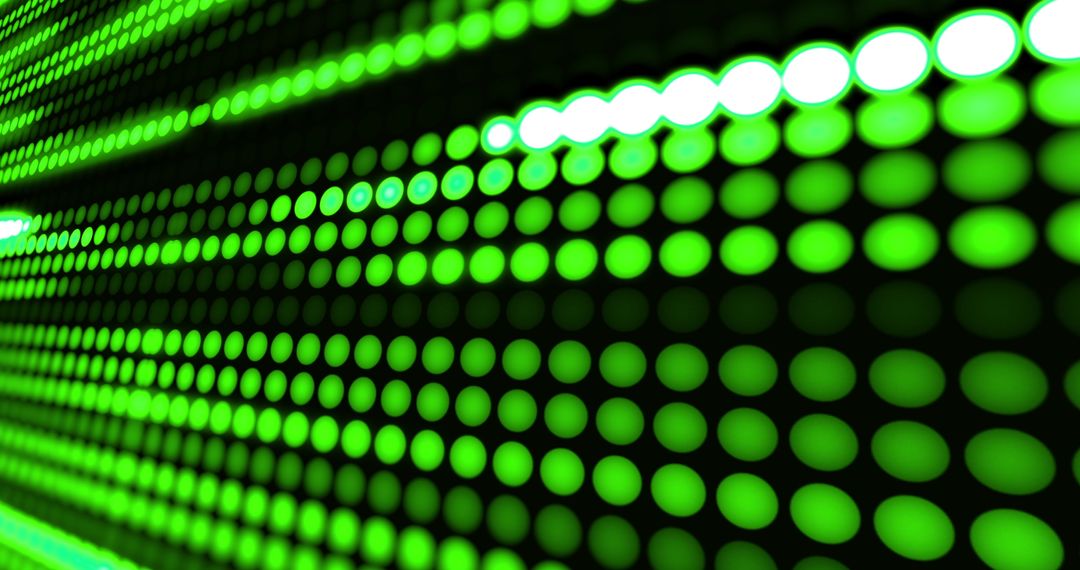 Green LED Matrix with Neon Glow Effect
