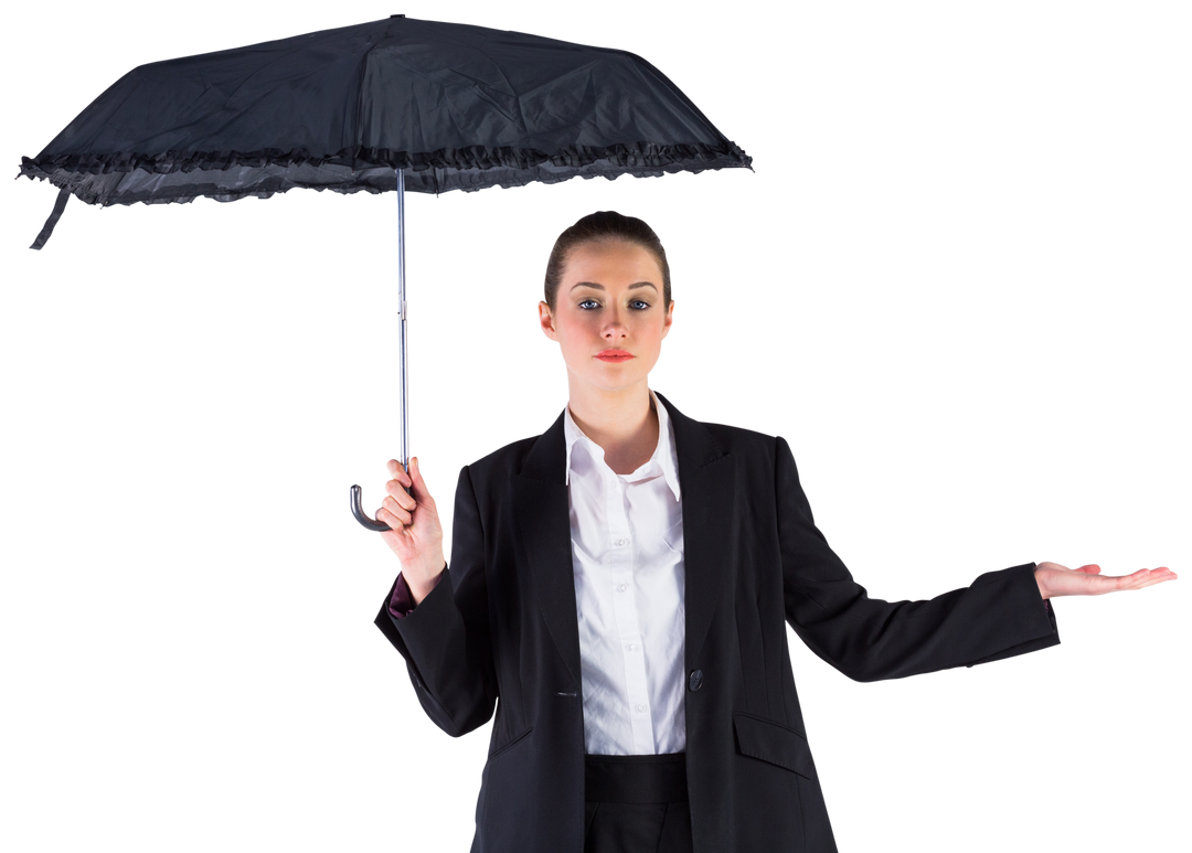 Businesswoman Holding Black Umbrella Transparent Background - Download Free Stock Images Pikwizard.com