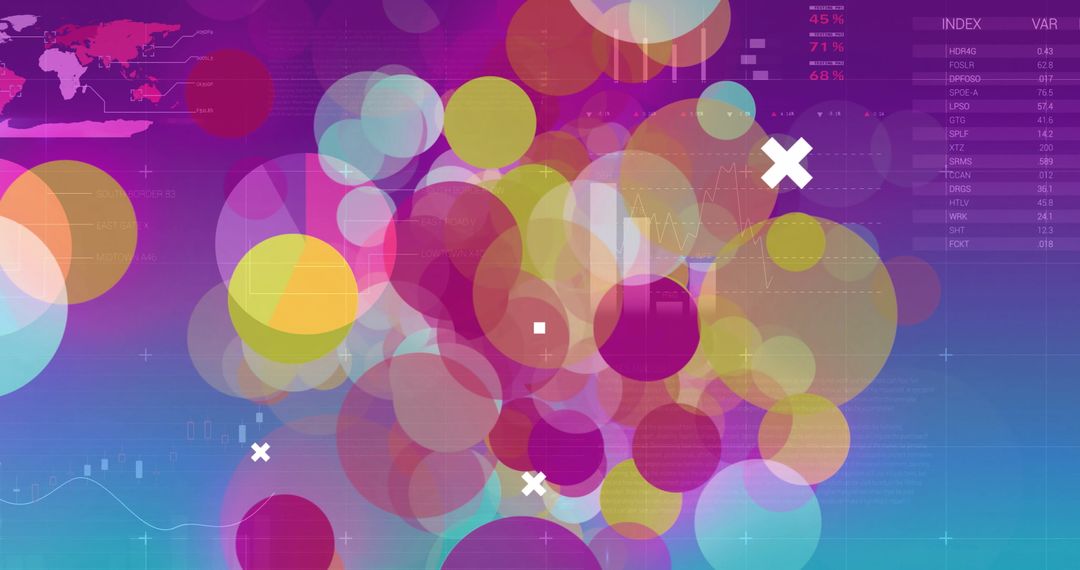 Abstract Data Visualization with Colorful Circles and Graphics