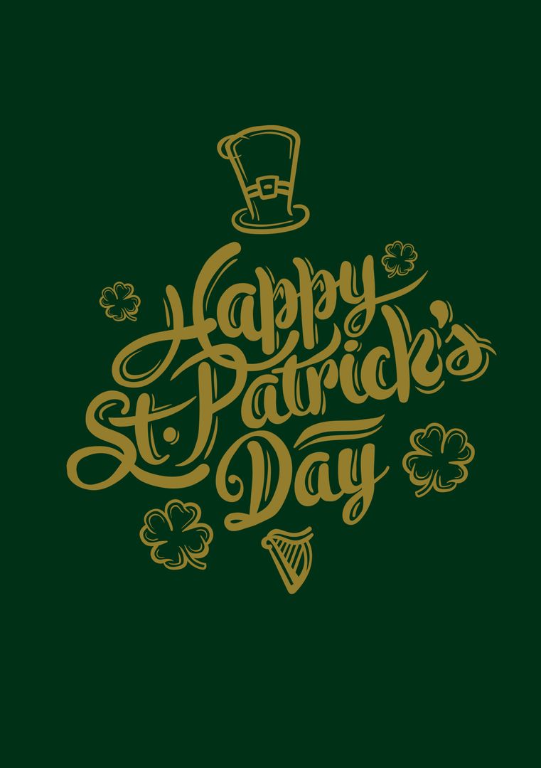 Elegant St. Patrick's Day Typography with Shamrock Motifs