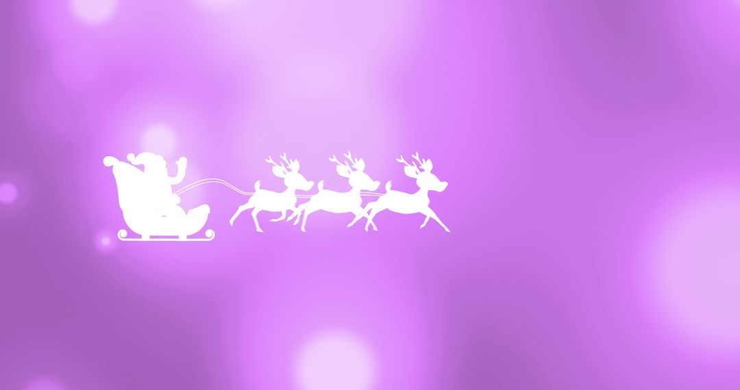 Santa's Sleigh and Reindeer on Pink Glowing Background - Free Images, Stock Photos and Pictures on Pikwizard.com