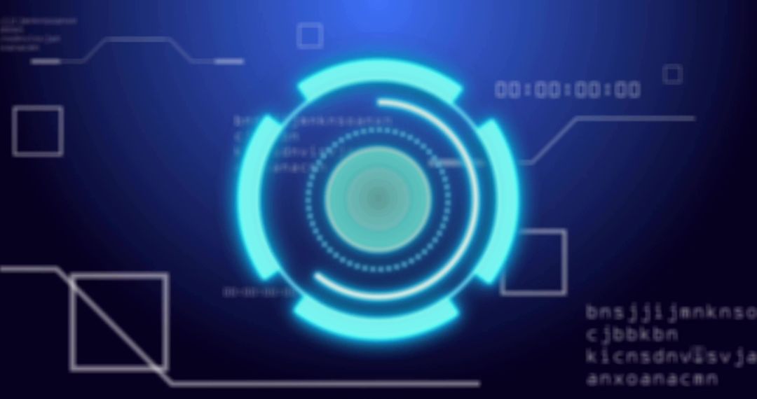 Glowing Futuristic HUD Interface with Abstract Codes