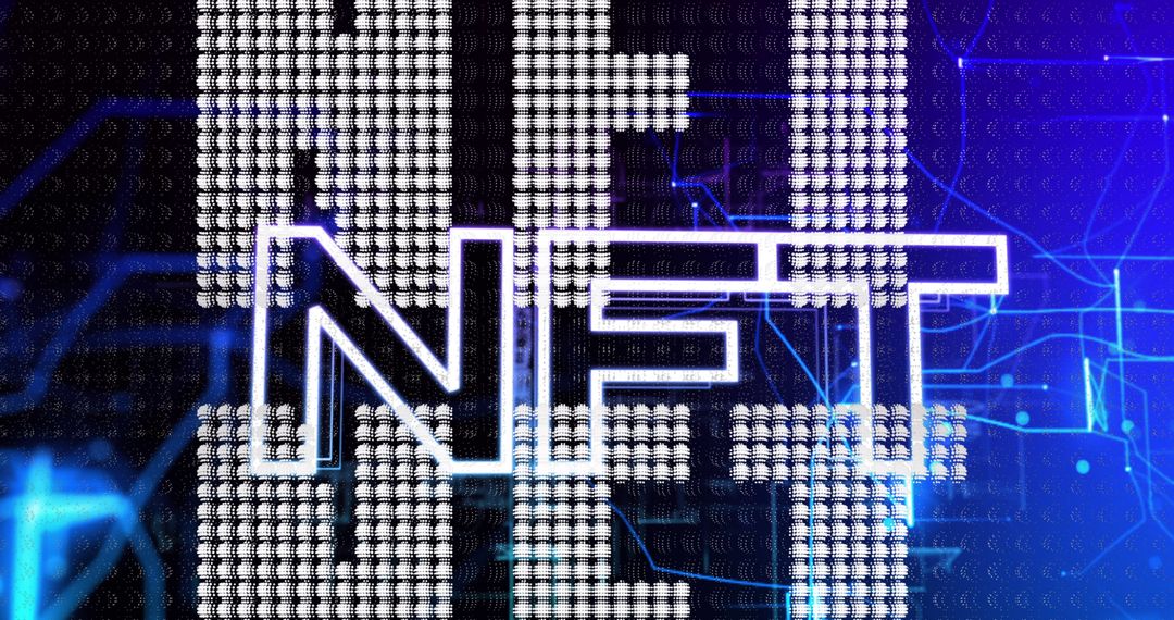 Futuristic NFT Concept with Digital Data Elements